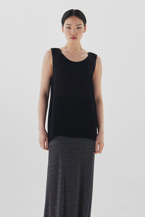Zambesi Tank Viscose Singlet in Black Truffle
