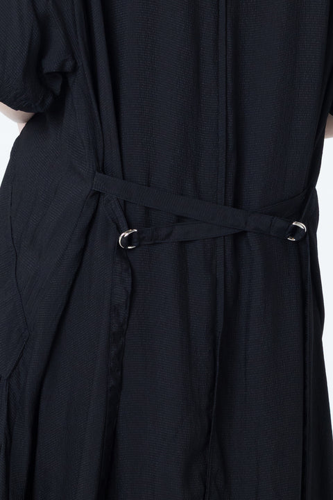 Company of Strangers Court Dress Black Seersucker