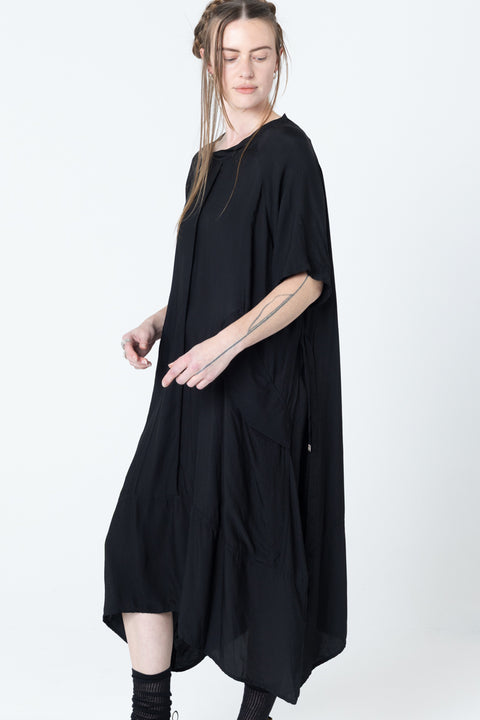 Company of Strangers Court Dress Black Seersucker
