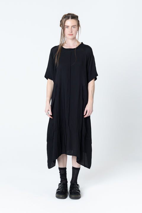 Company of Strangers Court Dress Black Seersucker