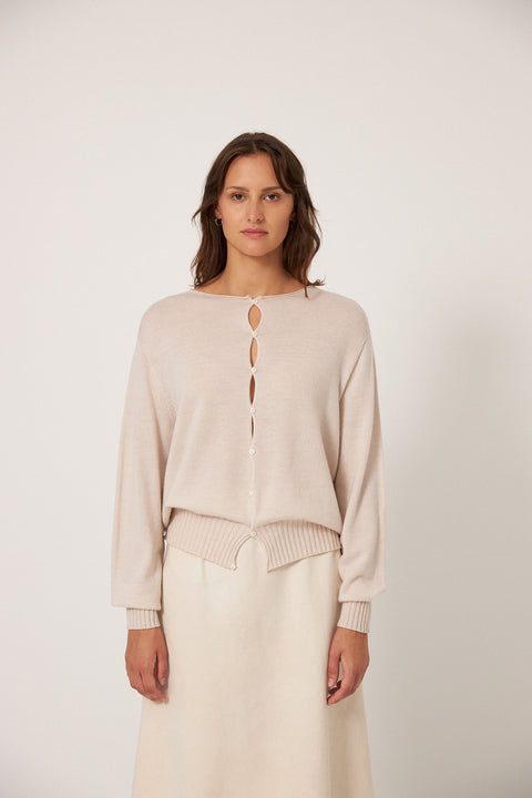 Francie Annie Cardigan in Ivory