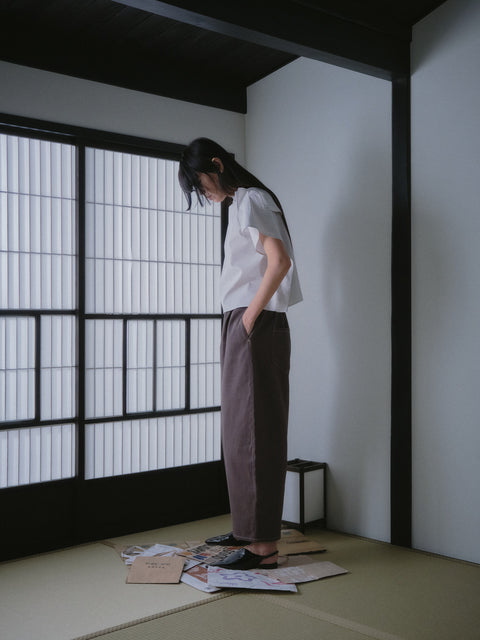 Otsu Kaguya Cropped Jeans Shadow Brown