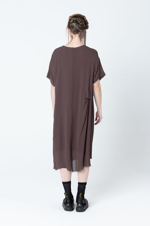 Company of Strangers Tuck Dress Brown
