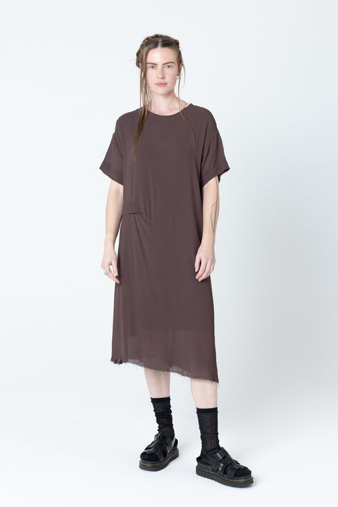Company of Strangers Tuck Dress Brown
