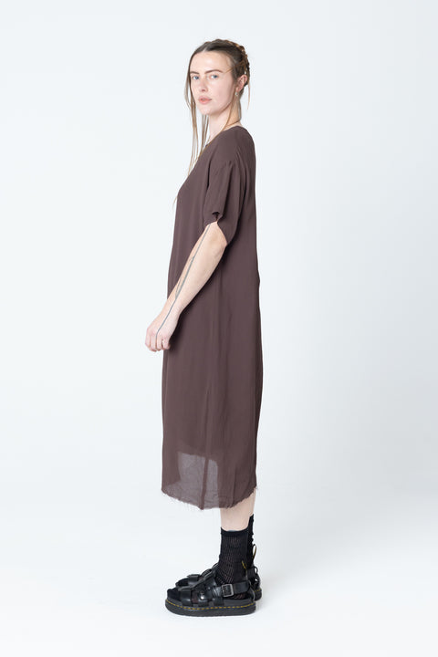 Company of Strangers Tuck Dress Brown