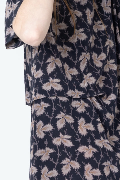 Company of strangers tuck dress printed silk