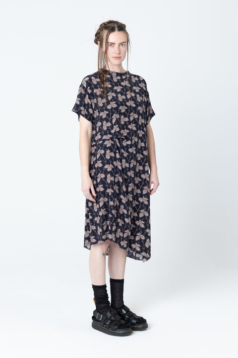 Company of strangers tuck dress printed silk