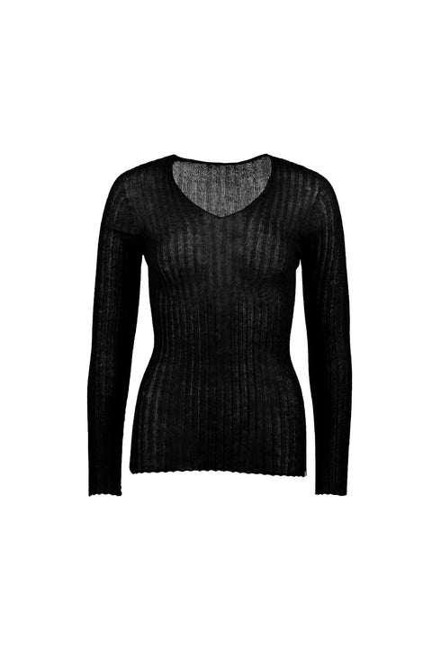 Merino V Neck | Black