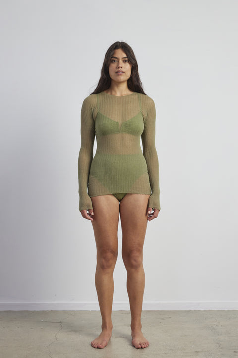 Crew Neck Top | Khaki