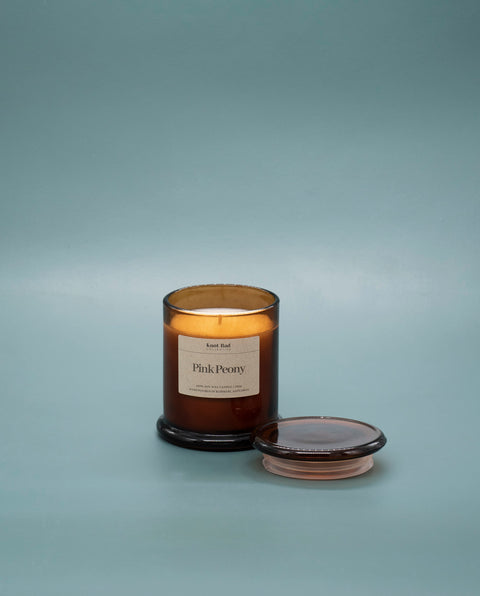 hand poured large soy scented candle pink peony