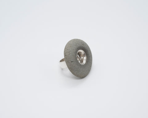 Large Loop Ring | Silver + Pebble