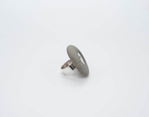 Large Loop Ring | Silver + Pebble