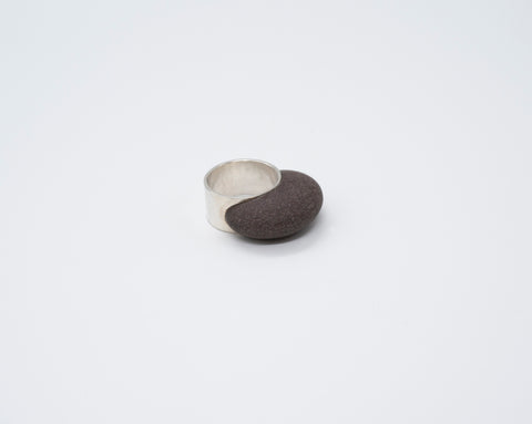 Blob Ring | Silver + Pebble