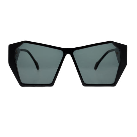 Age Eyewear Linkage Black Hexagon Frame Sunglasses