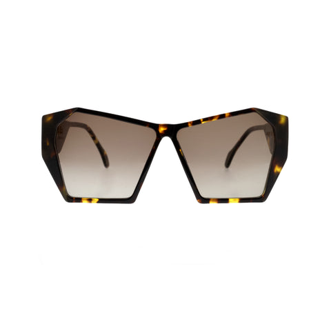 Linkage Brown Tort Hexagon Sunglasses