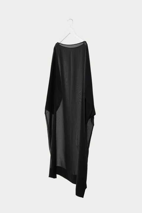 James Brown Boat Neck Black Sheer Dress