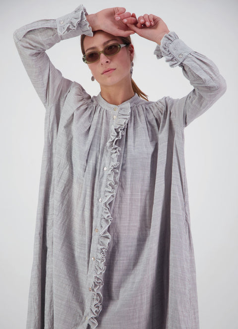 Daylight Moon into the cosmos white stripe maxi dress