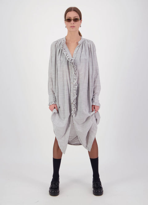 Daylight Moon into the cosmos white stripe maxi dress