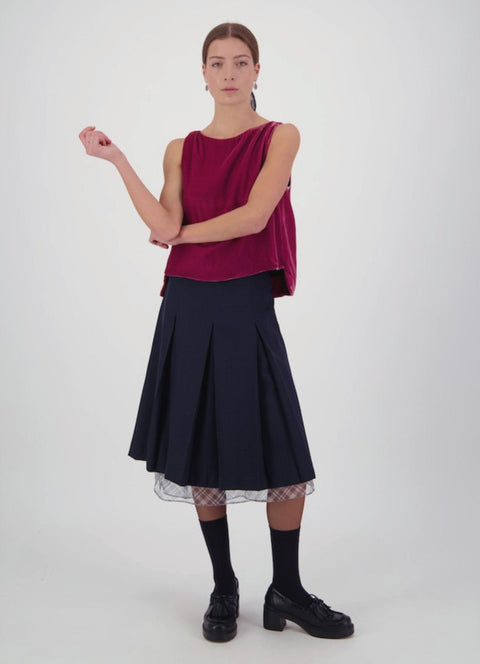 Daylight Moon everything works out skirt navy blue pleat 