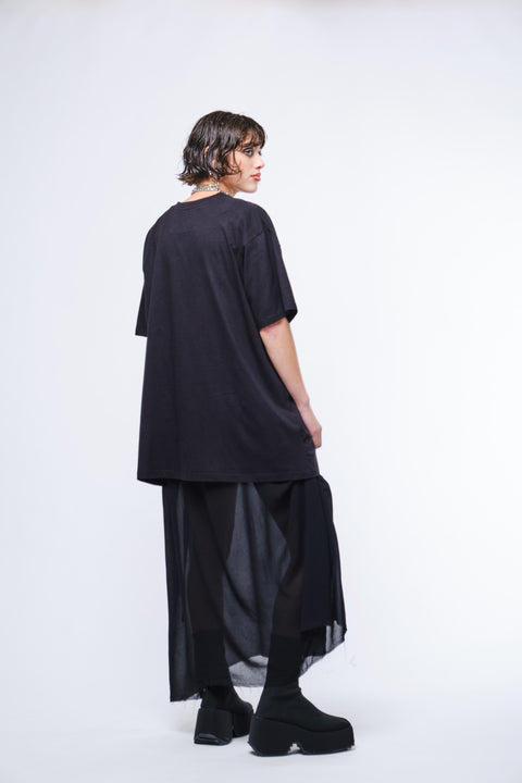 Burning Night T-Shirt Dress | Black