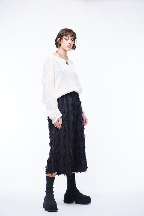 JPalm Kol Shorts Black Texture Floral shaggy shorts