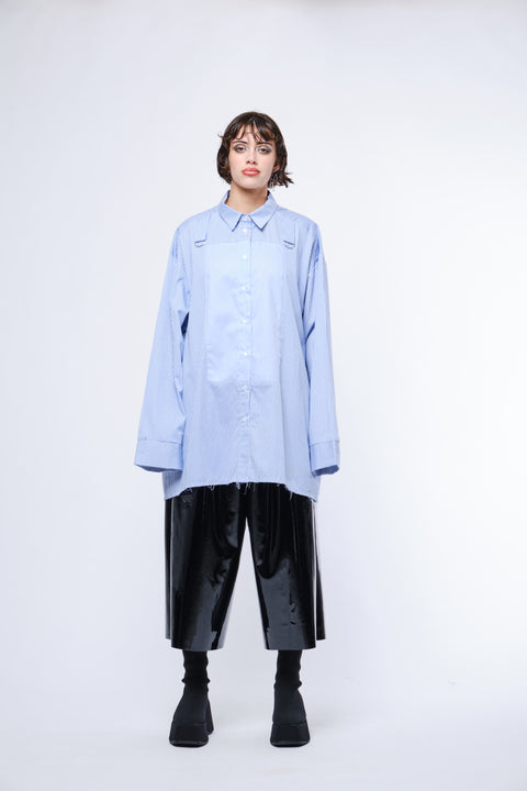 JPalm Blue Striped Cotton Oversize Evighet Shirt