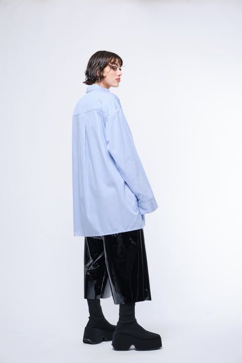 JPalm Blue Striped Cotton Oversize Evighet Shirt