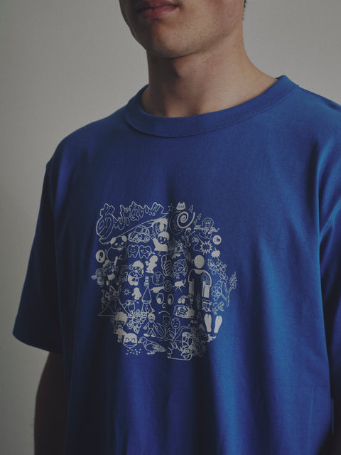 Japanese Printed Blue T-shirt