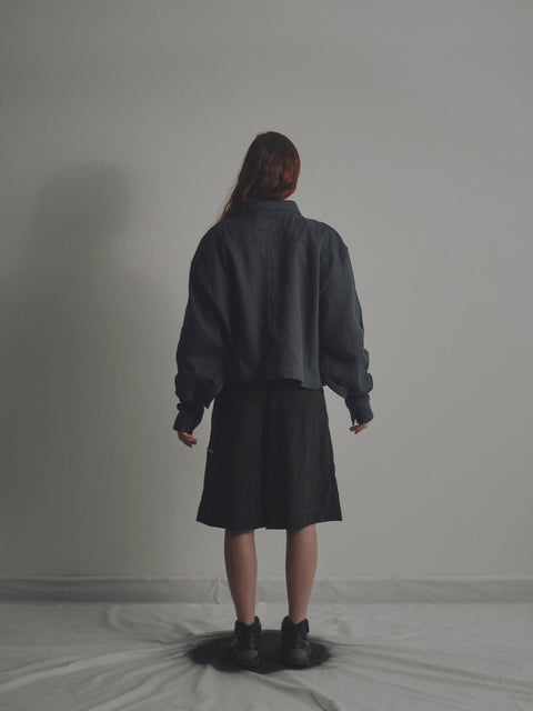 Tobi Grey Chore Jacket With Extra Long Sleeves