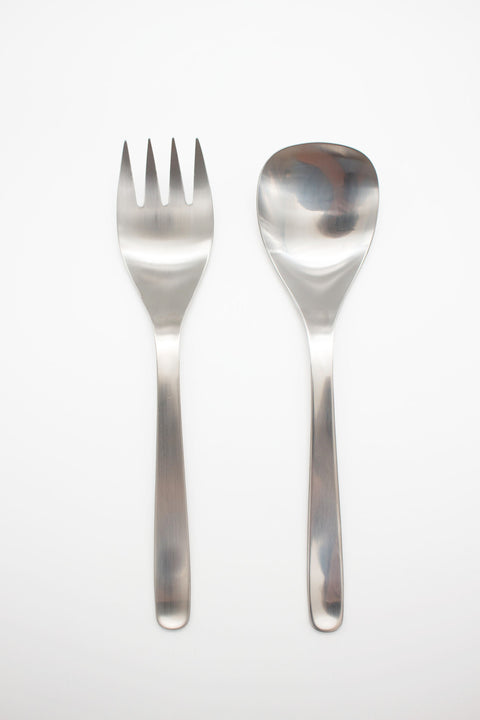 Sori Yanagi Medium Fork and Spoon Serving Set 