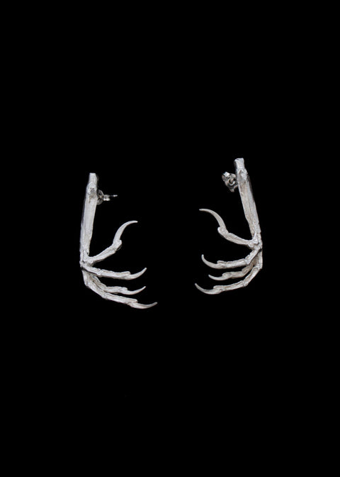 Judi Clements Crone Blackbird Claw Stud Earrings 