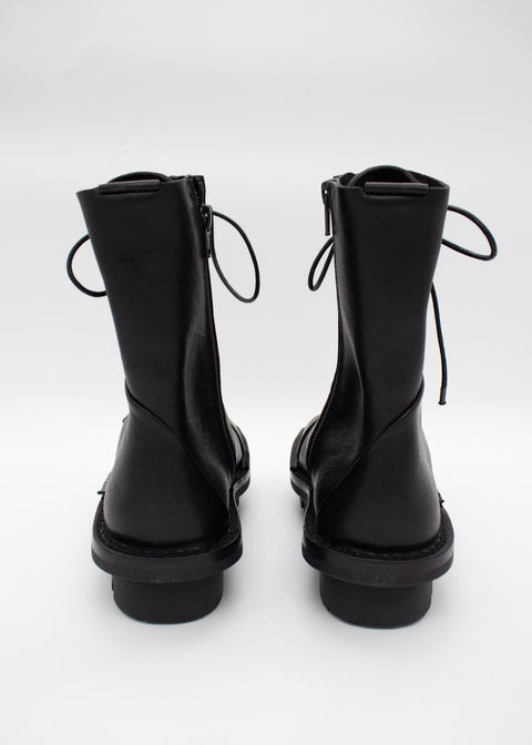 Trippen Black Oblique Combat Boots