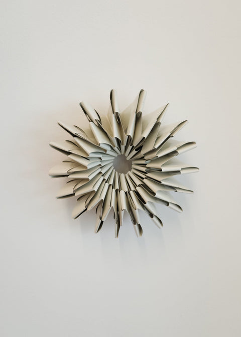 Mandy Cherry Joass Handmade  Small Kina sculpture Cream Aluminium 