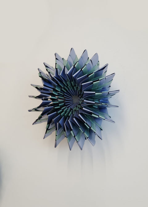Mandy Cherry Joass Handmade Kina sculpture Blue and Turquoise 