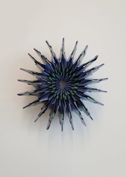 Mandy Cherry Joass Handmade Kina sculpture Blue and Turquoise 