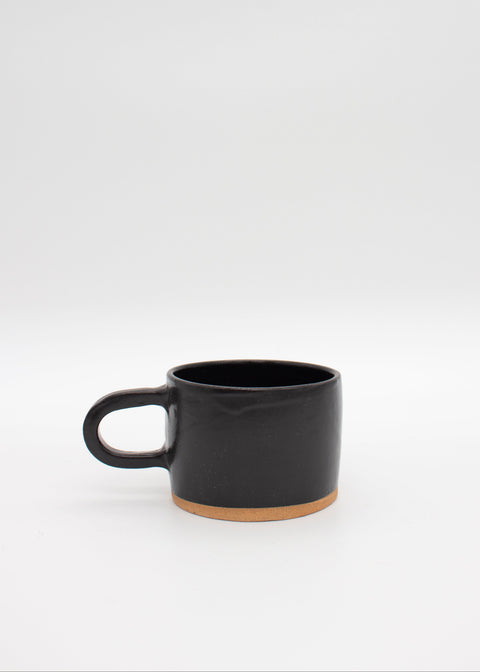 Black ceramic mug by slab ceramics