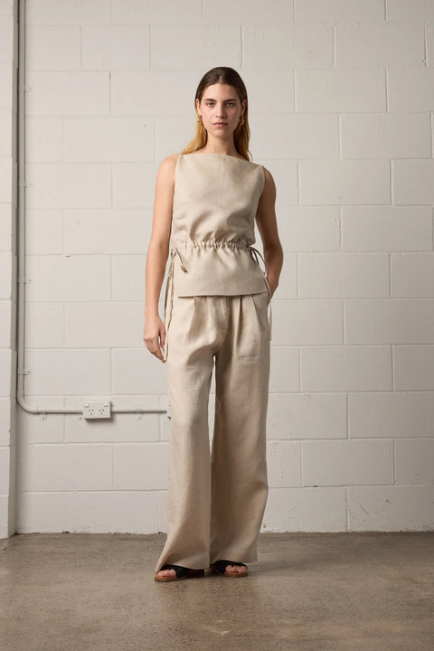 Towa Natural Linen Tailored Trousers
