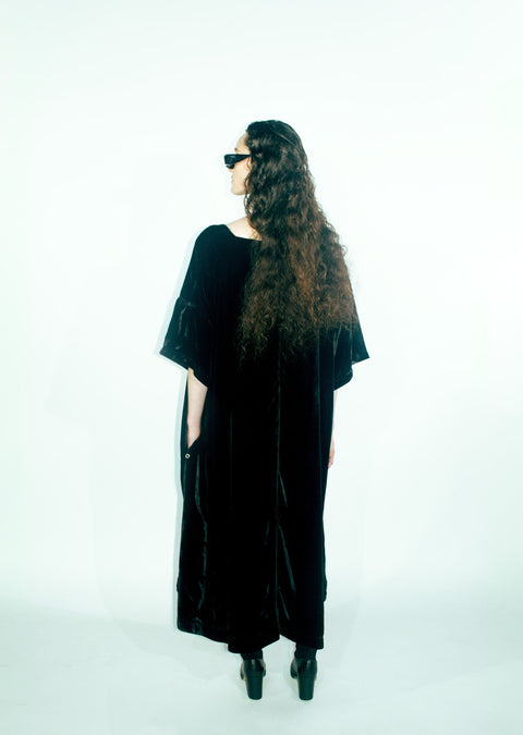 Black Silk Velvet Dress 