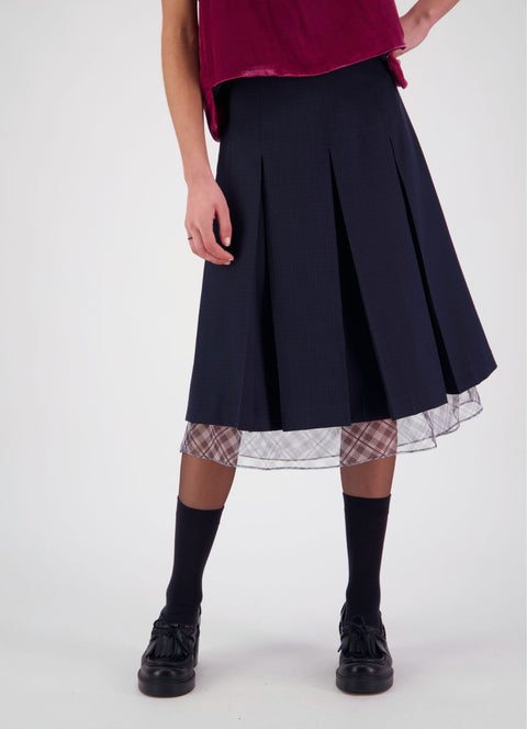 Daylight Moon everything works out skirt navy blue pleat 