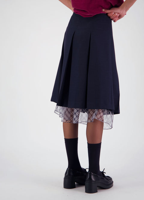 Daylight Moon everything works out skirt navy blue pleat 