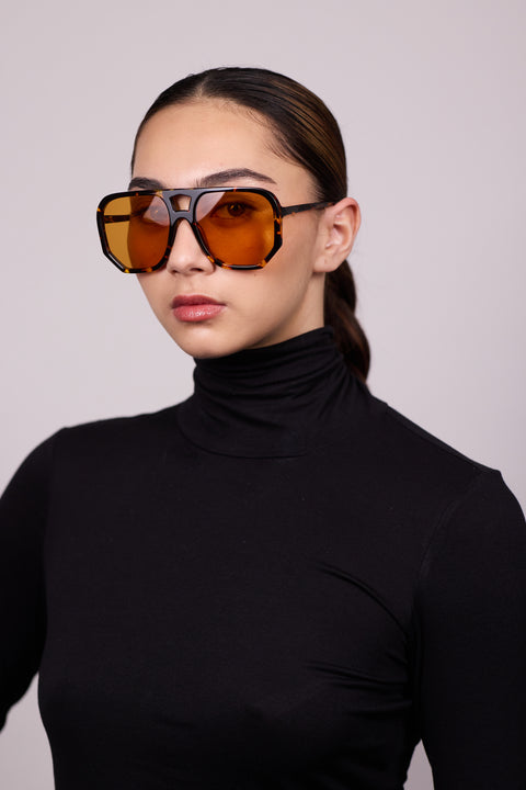 Age Eyewear Tortoise frame with orange coloured lens