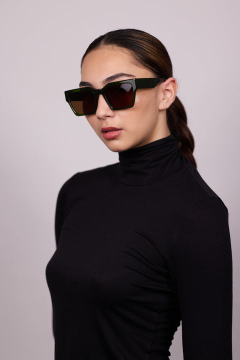 Age Eyewear Carnage Sunglasses Sage green frames with brown lens