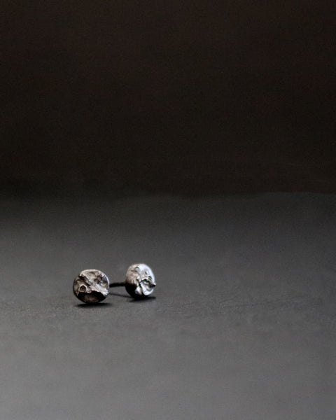 Archeology Stud Earrings Oxidised Silver