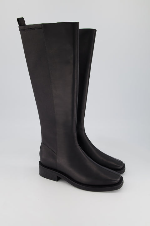 Bronwyn Black Leather Knee High Boot