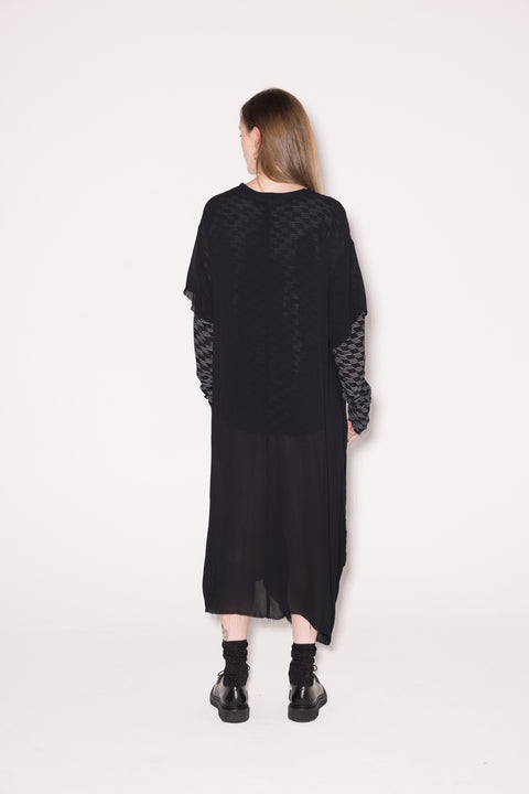 Company of Strangers Black Yang Dress With Side Frill and Tie