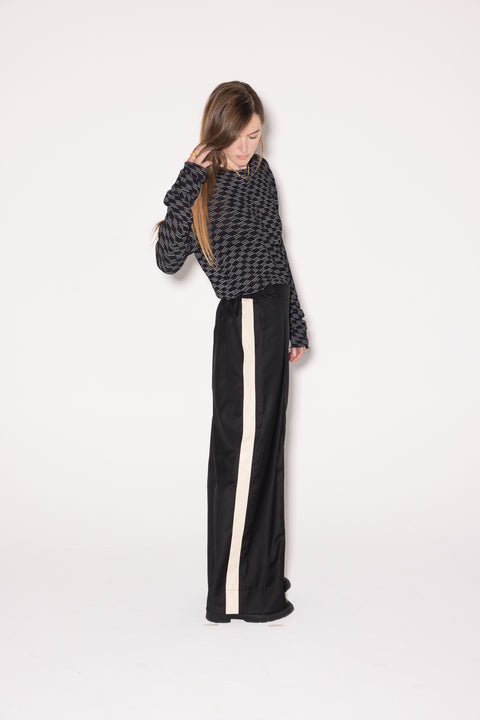 Company Of Strangers Black Tailored Pants With White Stripe Sides