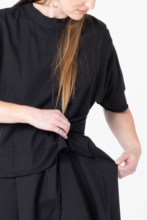 Company of Strangers extension dress black twill