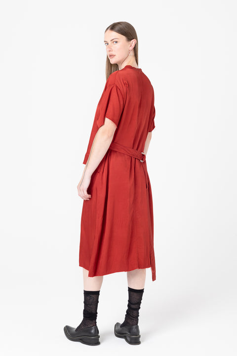 Company of strangers extension dress brick red