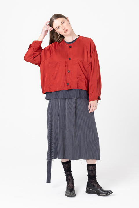 Company of strangers hyatt jacket brick red viscose
