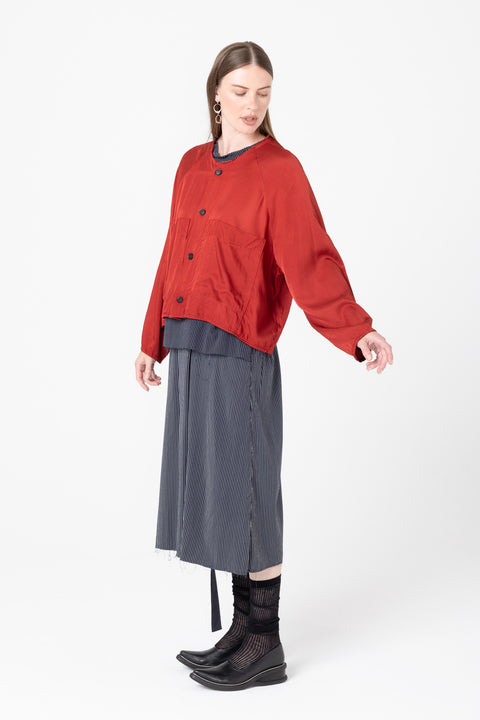 Company of strangers hyatt jacket brick red viscose